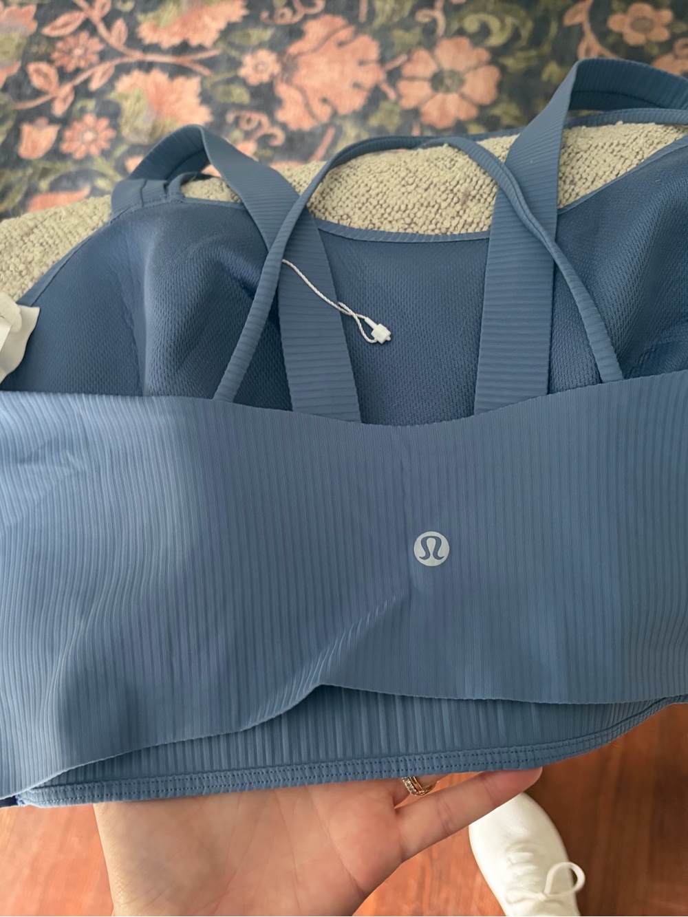 Lululemon Ribbed Longline Sports Bra Blue | Size 14 | NWOT - Picture 3 of 4